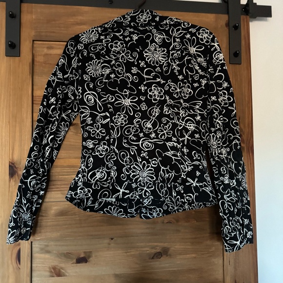 - Moschino Jean Jacket - made in Italy black and white size 8 USA size 42 - Picture 3 of 13